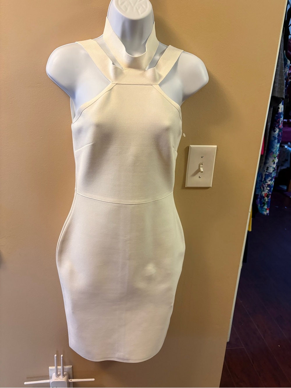 One-Shoulder Cream Sheath Dress - Modern Minimalist